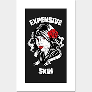 Expensive Skin Girl With A Rose Tattoo Lover Posters and Art